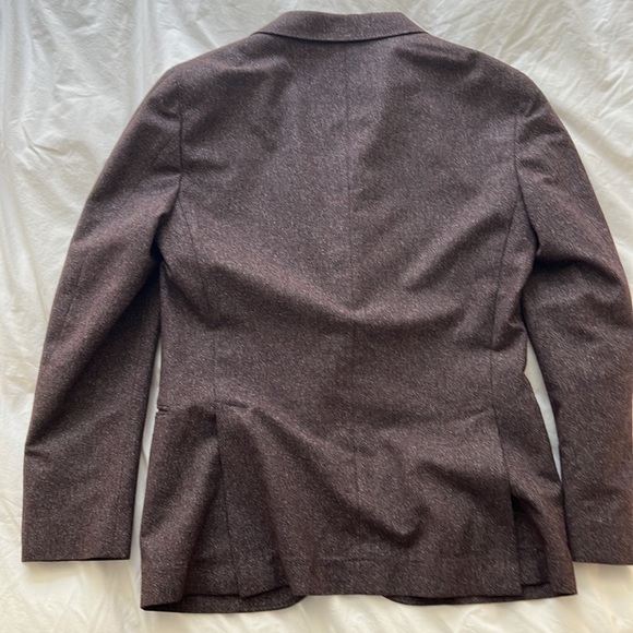 Brunello Cucunelli Blazer Size 50 Burgundy - Picture 4 of 5